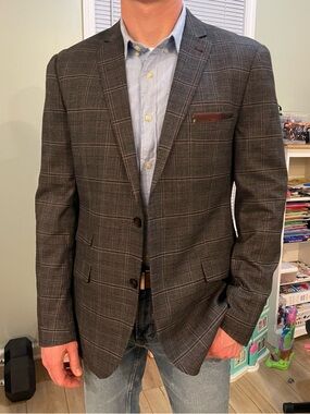 Paisley & Gray Charcoal Plaid Sport Coat Blazer